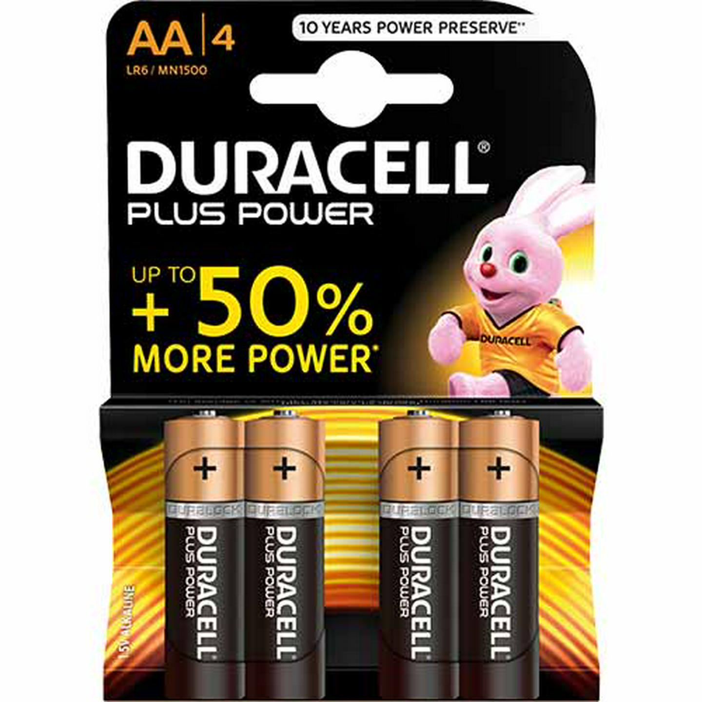 Image of Duracell Plus AA Alkaline Batteries 4-Pack