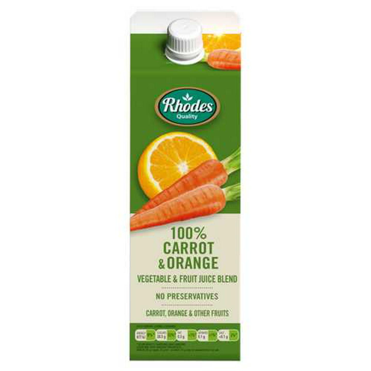 Image of Rhodes 100% Carrot & Orange Vegetable & Fruit Juice Blend 1L