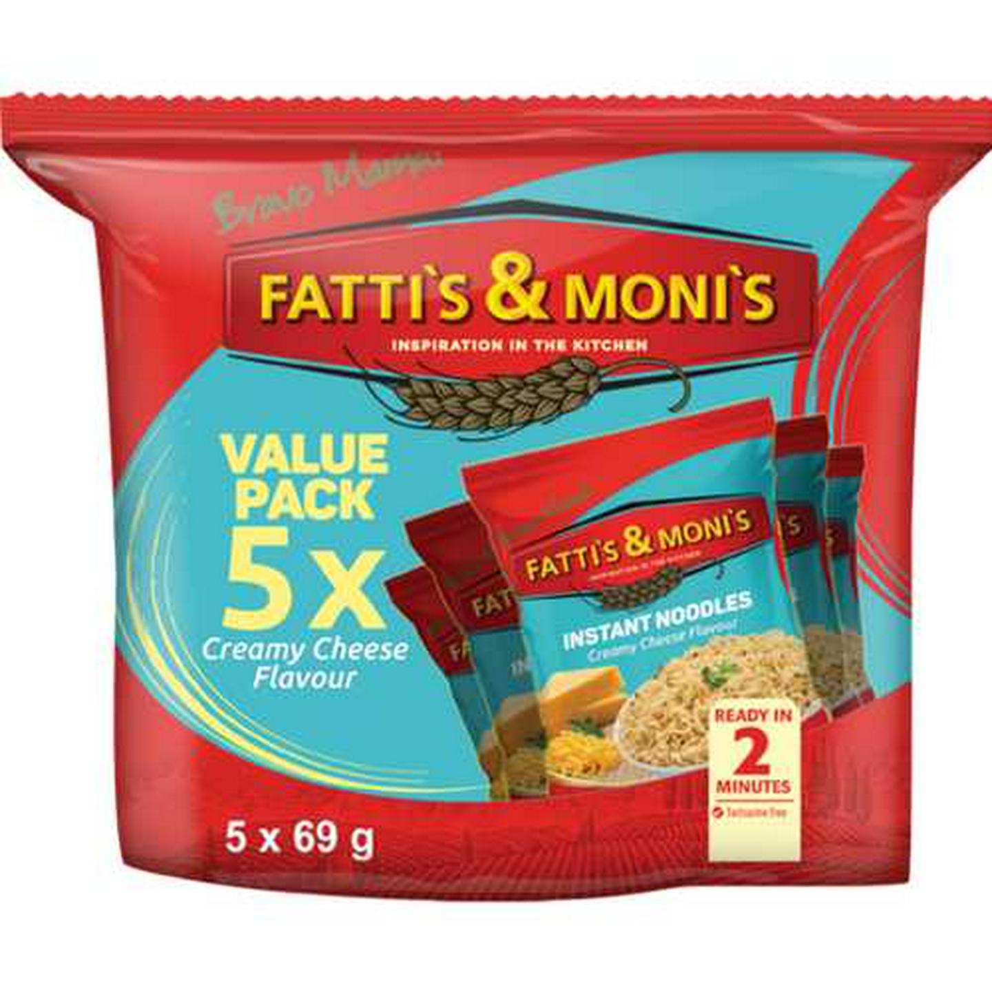 Image of Fatti's & Moni's Creamy Cheese Flavoured Instant Noodles 5 x 69g