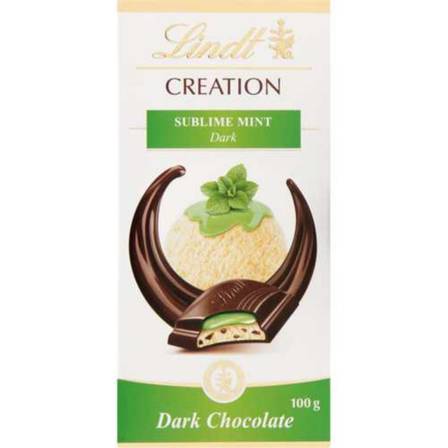 Image of Lindt Creation Sublime Mint Dark Chocolate 100g
