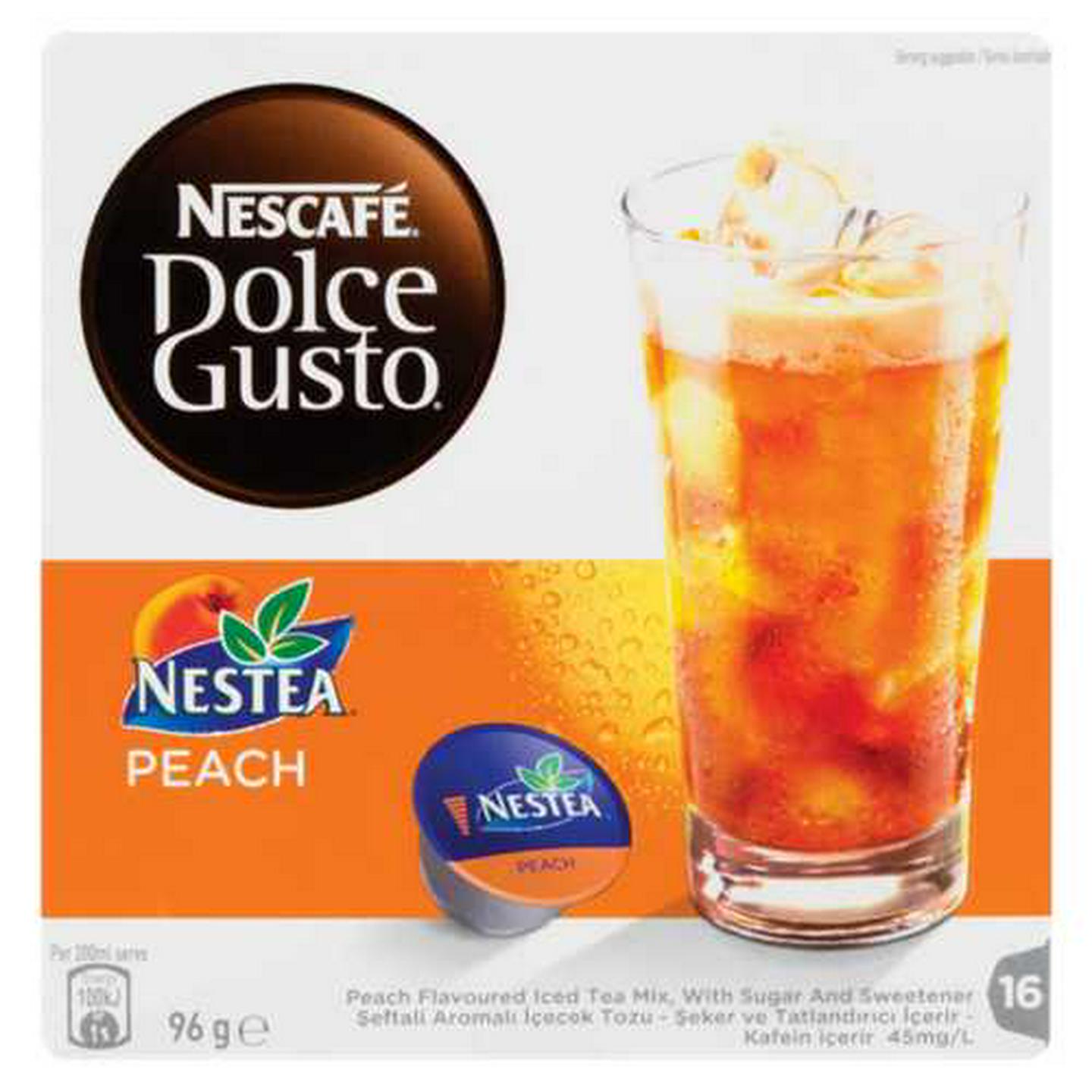 Image of Nescafé Dolce Gusto Peach Flavoured Ice Tea Capsules 16 Pack