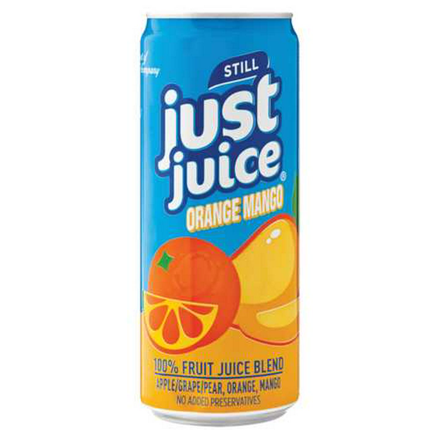 Image of Just Juice Orange Mango Flavoured Fruit Juice Blend Can 330ml