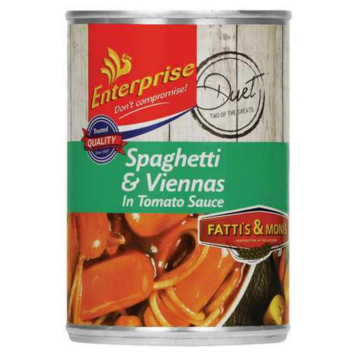 Checkers Sixty60 | Enterprise Spaghetti & Viennas In Tomato Sauce Can 410g