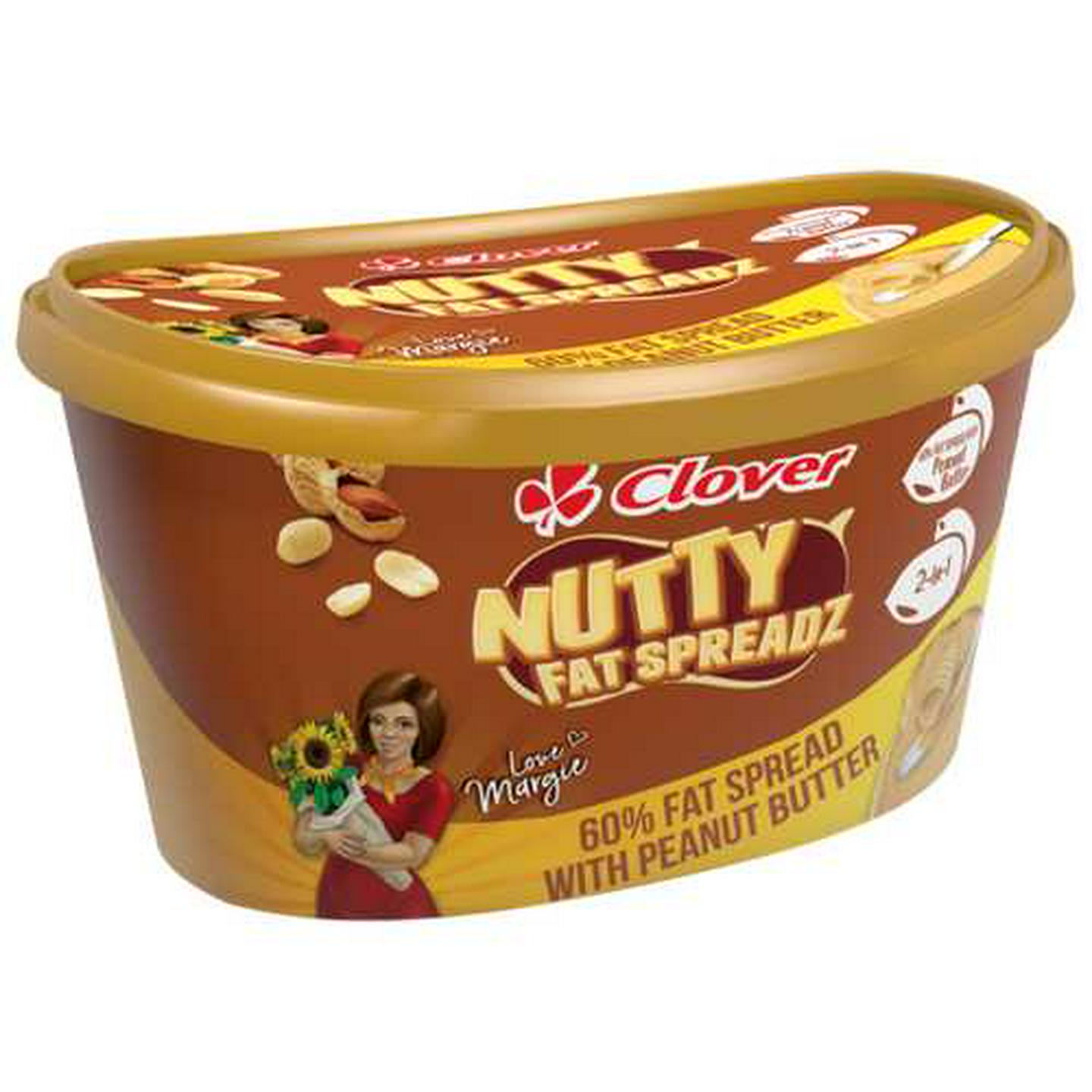 Image of Clover Nutty Fat Spreadz 60% Fat Spread With Peanut Butter 450g