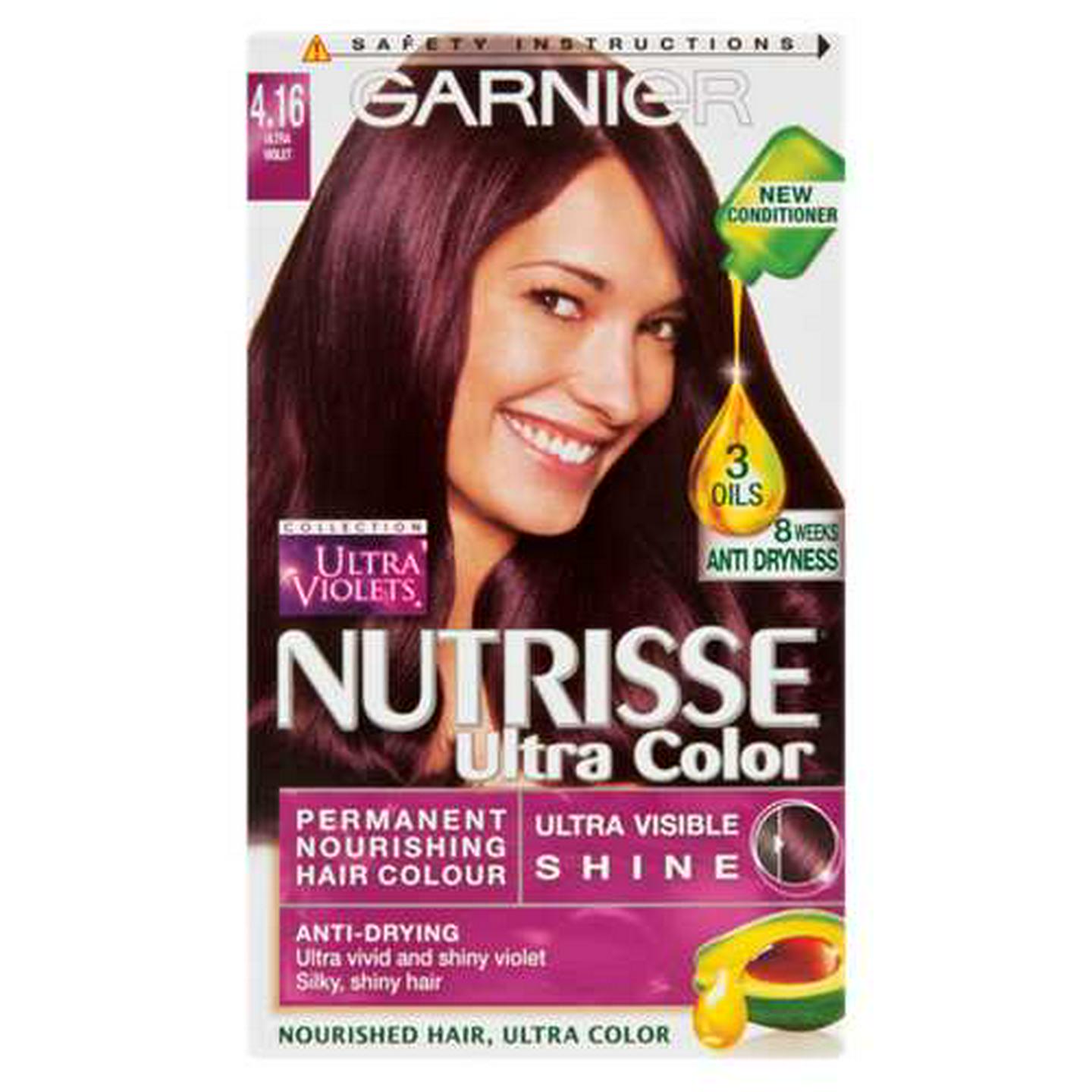 Image of Garnier Nutrisse Ultra Violets Permanent Nourishing Hair Colour Pack
