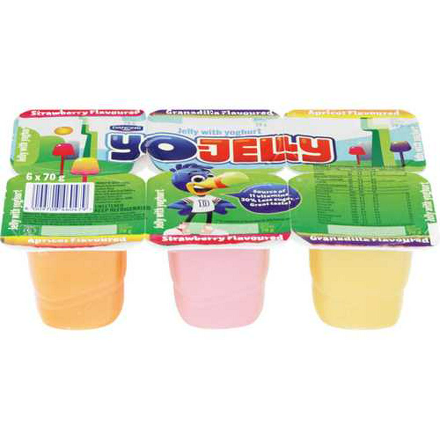 Image of Danone Yo-Jelly Apricot/Strawberry/Granadilla Jelly With Yoghurt 6 x 70g