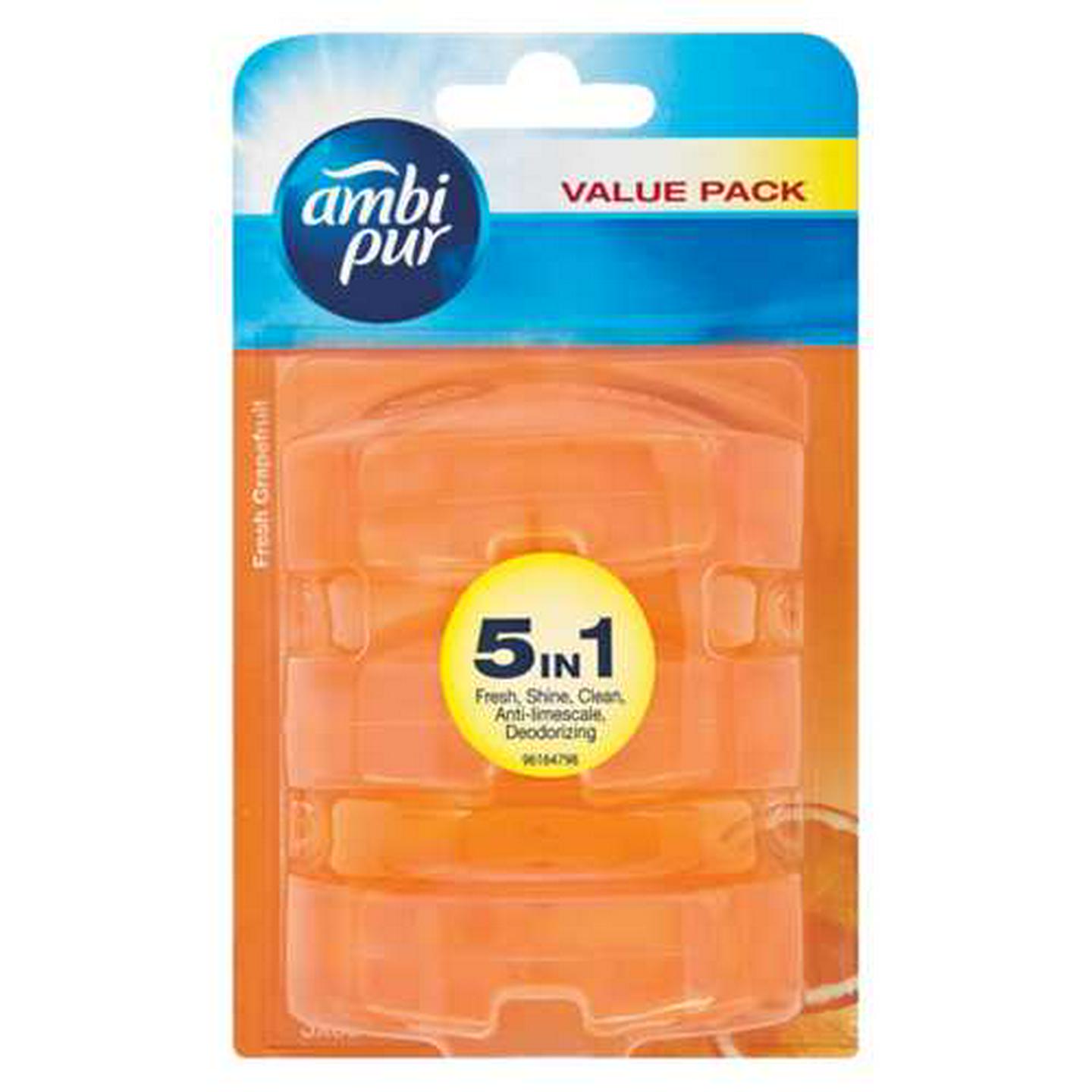 Image of Ambi Pur Fresh Grapefruit Toilet Cleaner Refill Pack 3 x 55ml