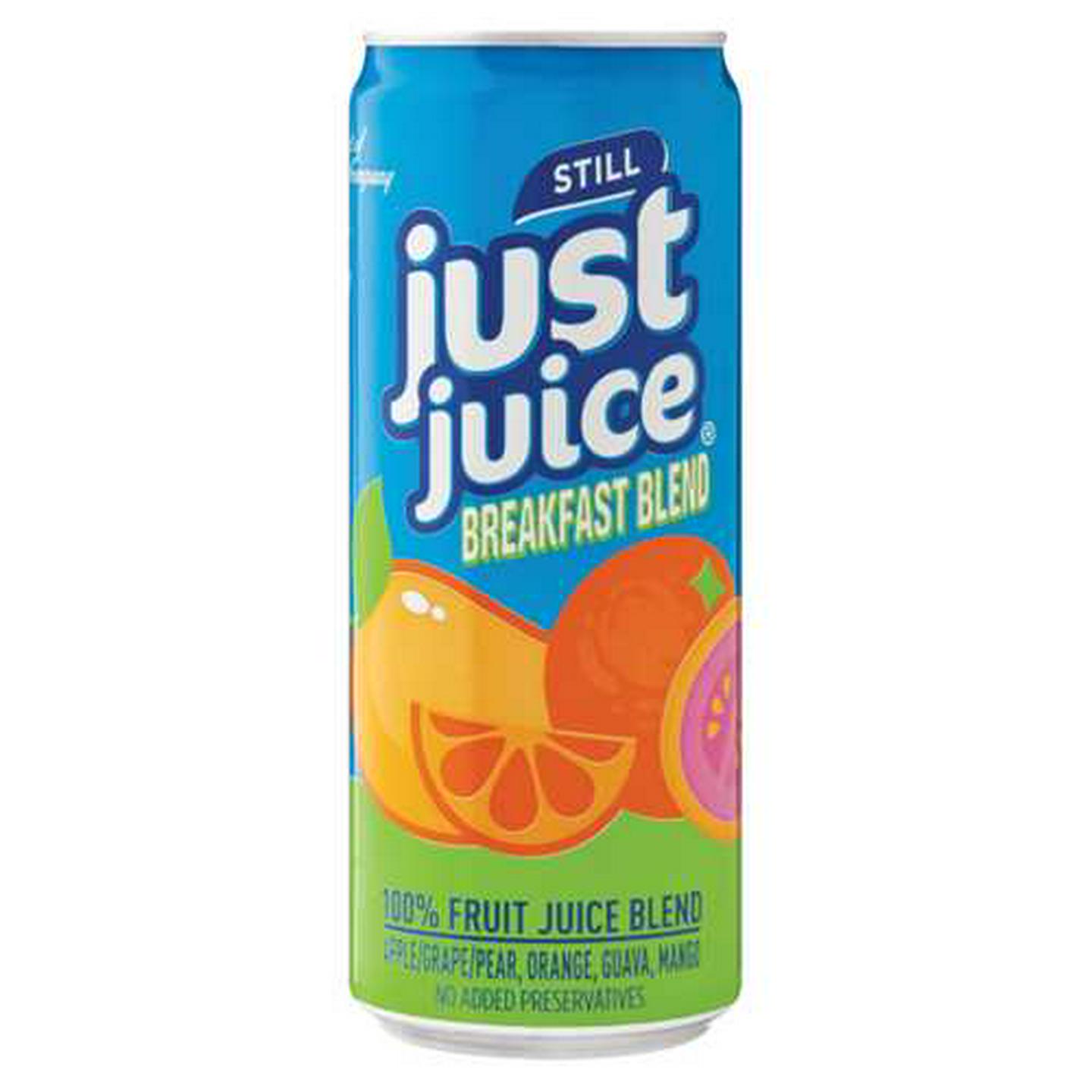 Image of Just Juice Breakfast Blend Flavoured Fruit Juice Blend Can 330ml