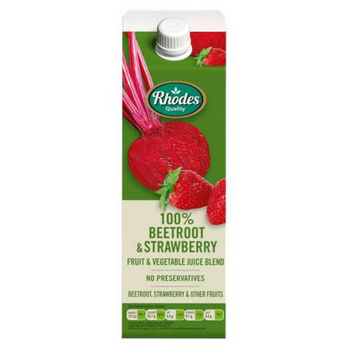Image of Rhodes 100% Beetroot & Strawberry Fruit & Vegetable Juice Blend 1L