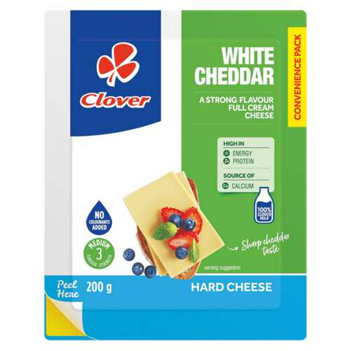 Image of Clover White Cheddar Hard Cheese Pack 200g