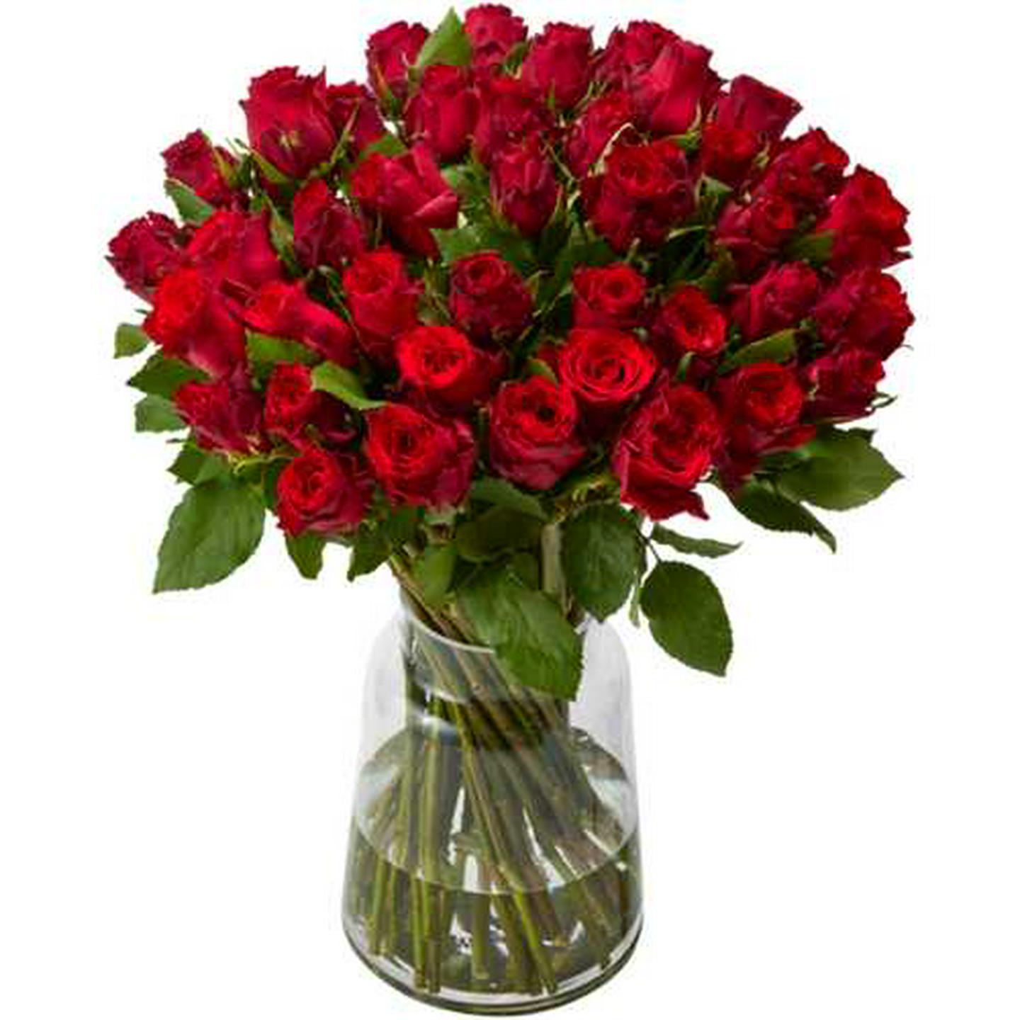 Image of Valentine's Fifty Red Roses Bouquet