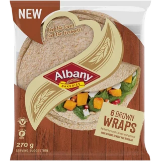 Albany Brown Wheat Wraps 6 x 45g