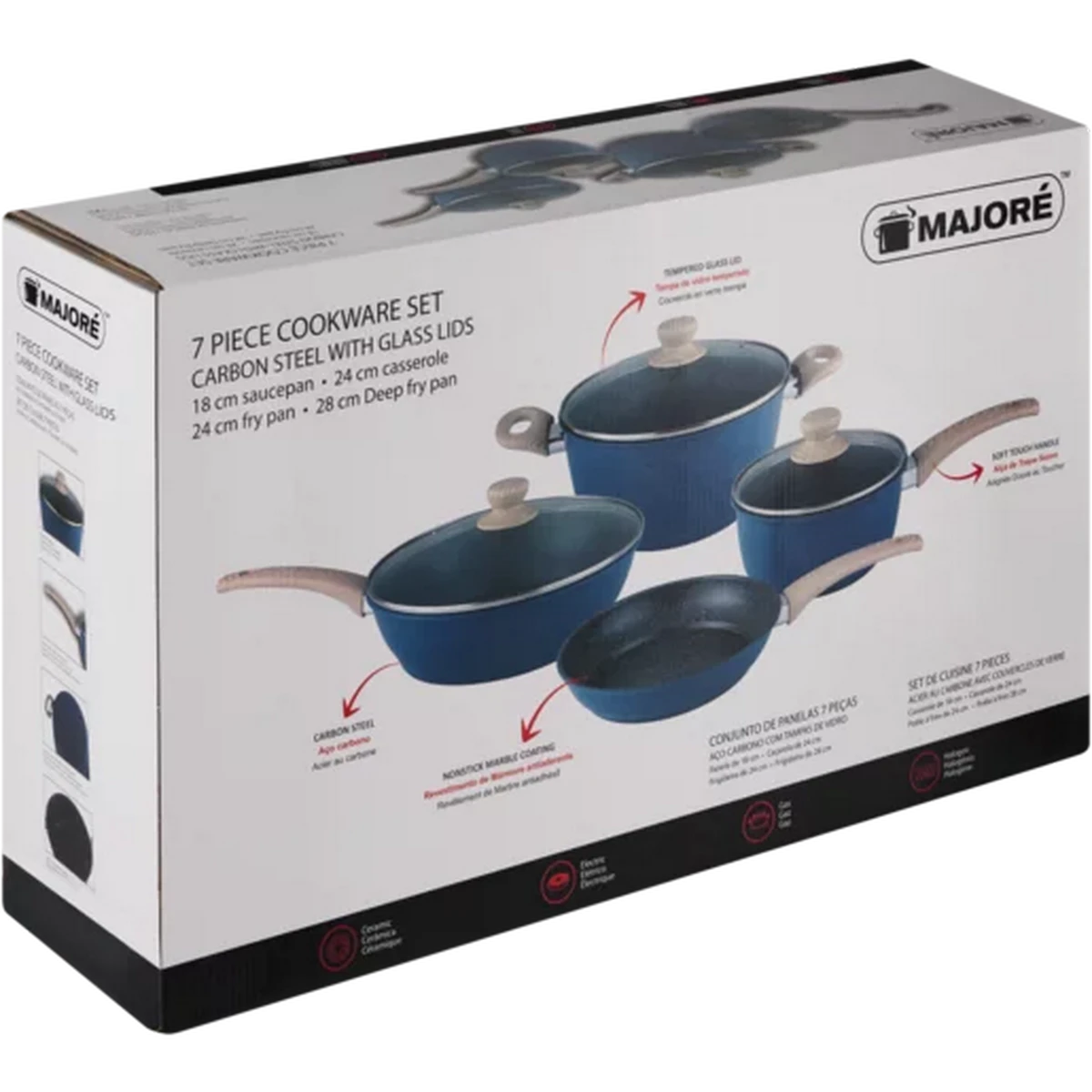 Checkers Sixty60 | Majoré Blue Carbon Steel Cookware Set With Glass ...
