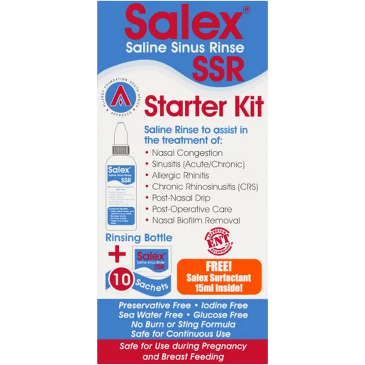 Checkers Sixty60 | Salex Saline Sinus Rinse Starter Kit Sachets 10 x 1.6g
