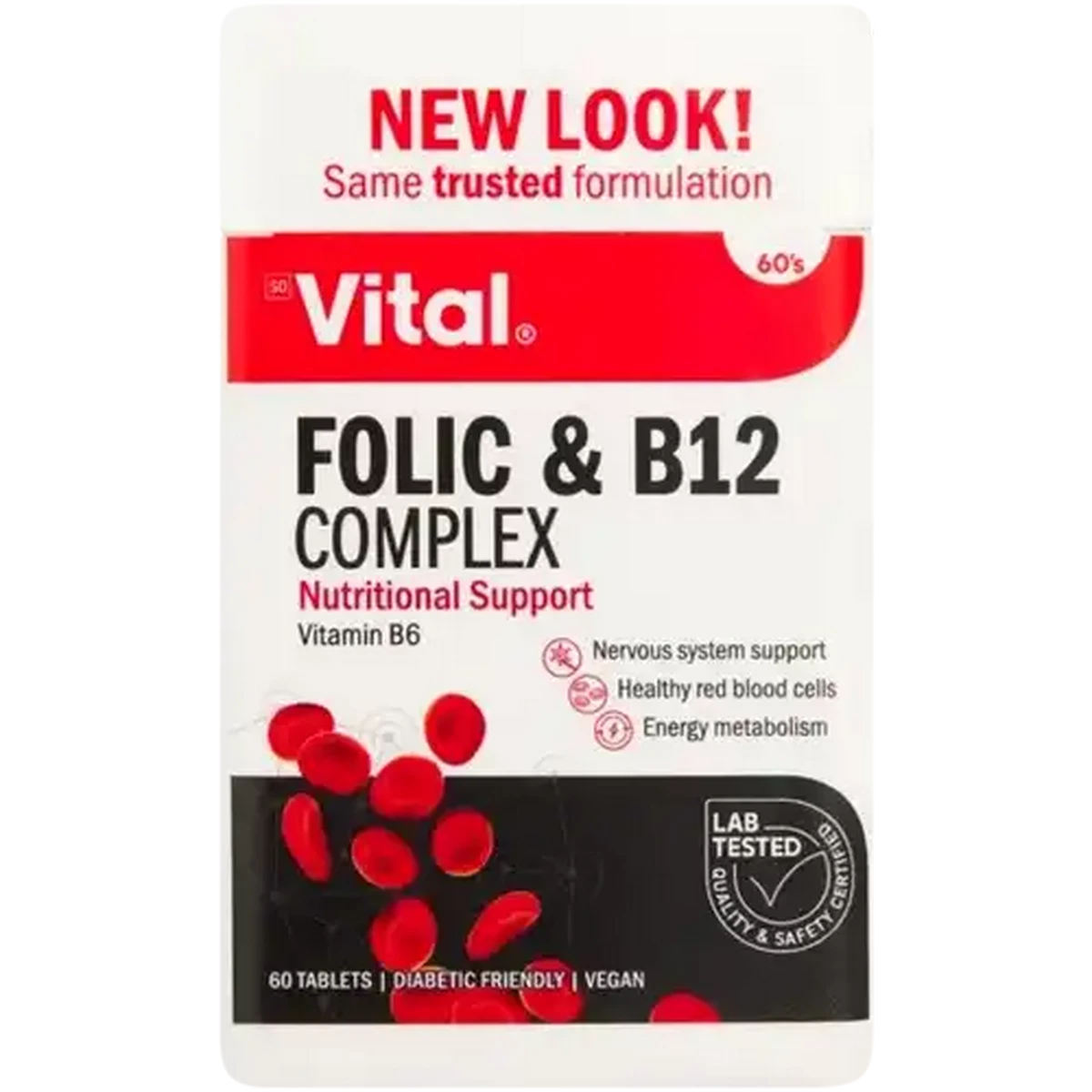 Checkers Sixty60 | Vital Folic & B12 Complex Supplement Tablets 60 Pack