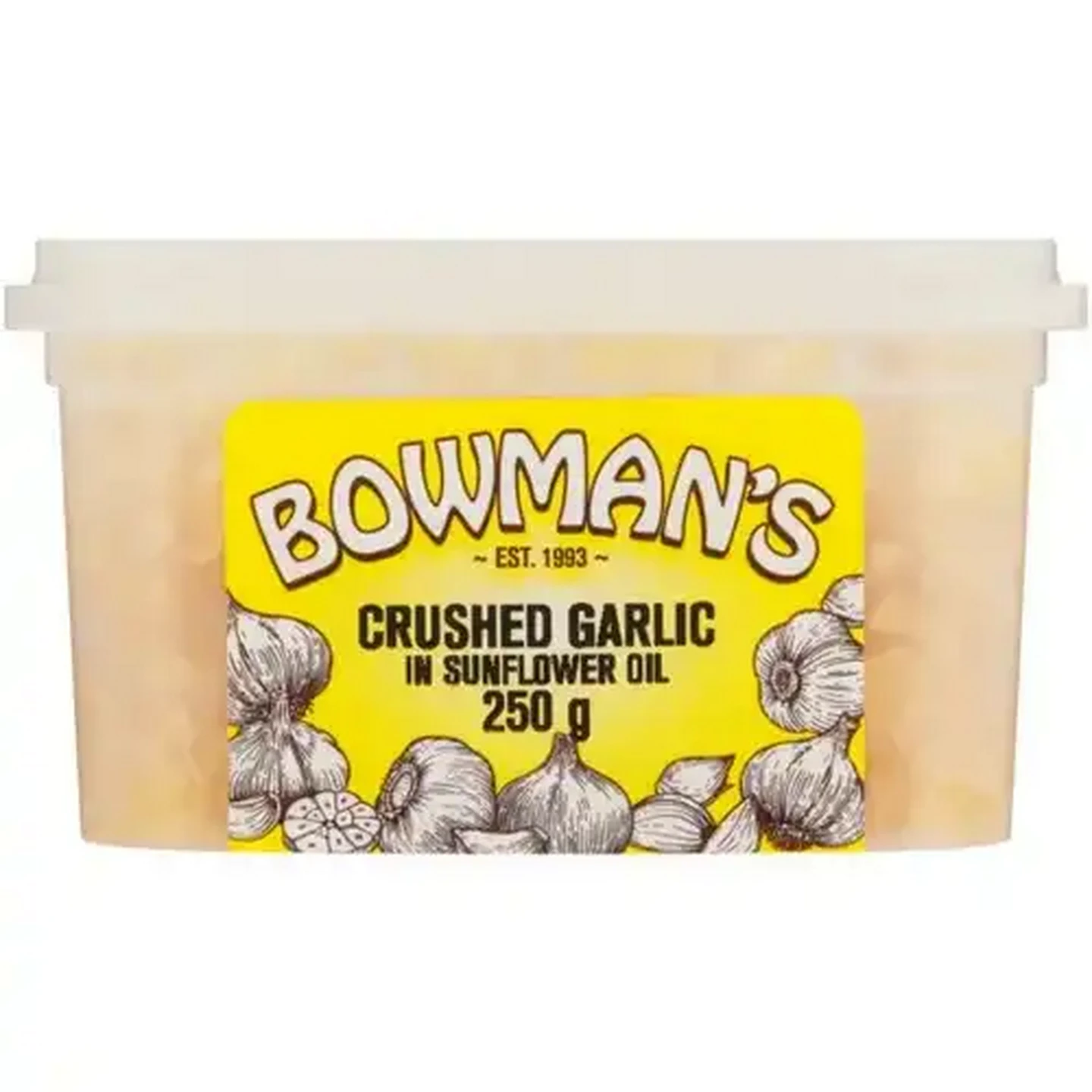 Image of Bowman's Crushed Garlic In Sunflower Oil 250g 