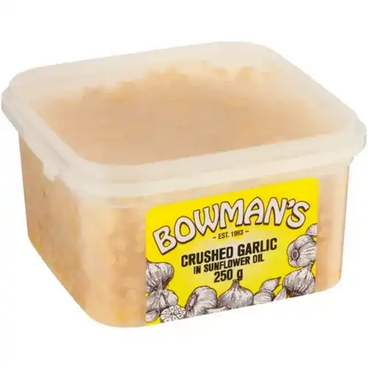 Image of Bowman's Crushed Garlic In Sunflower Oil 250g 