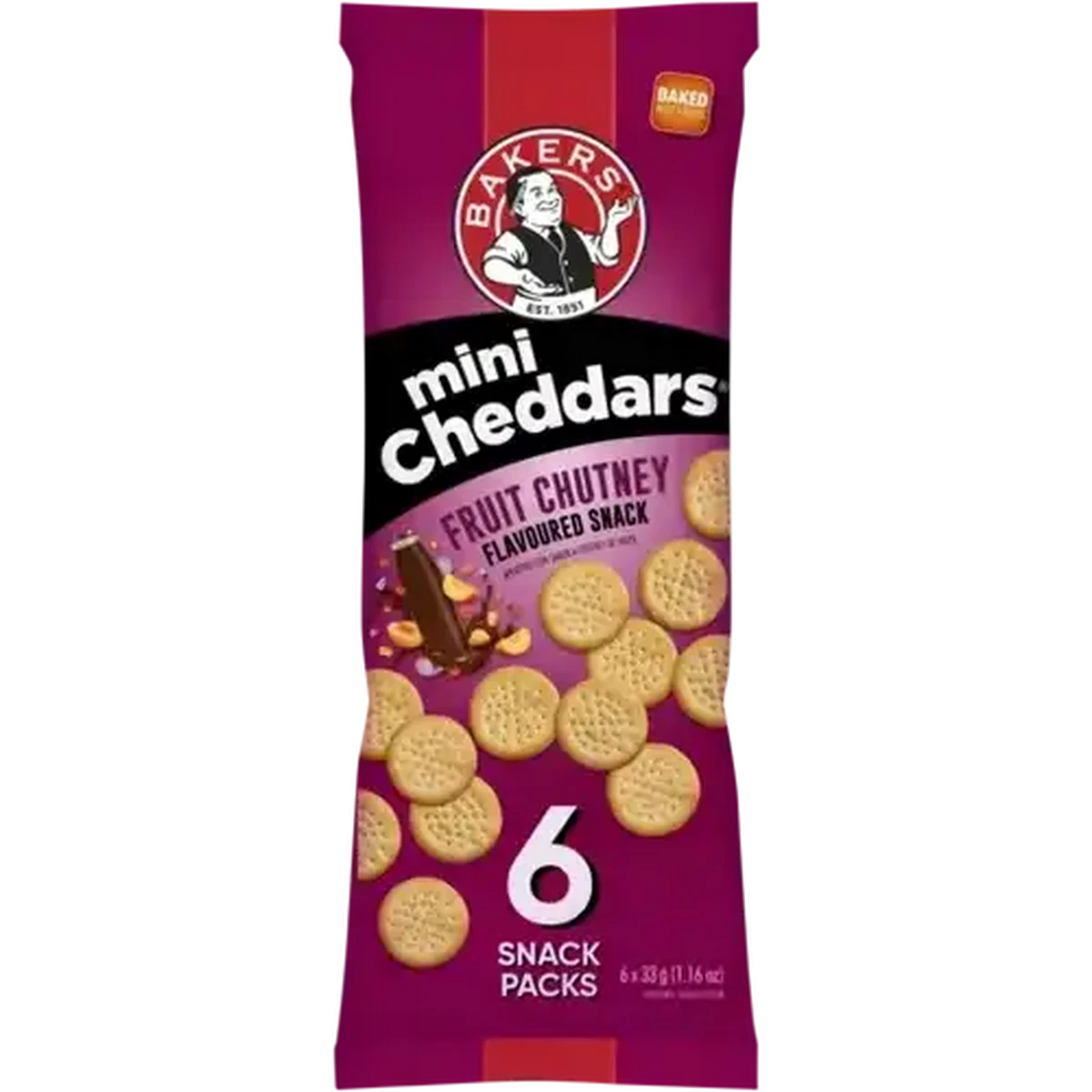 Checkers Sixty60 | Bakers Fruit Chutney Flavoured Mini Cheddars Pack 6 ...