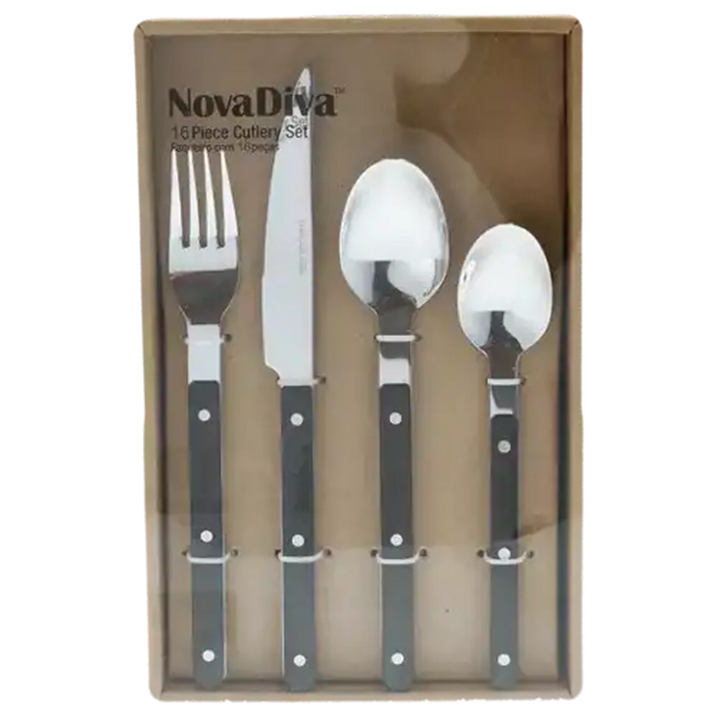 Checkers Sixty60 | Nova Diva Stainless Steel Taupe Cutlery Set 16