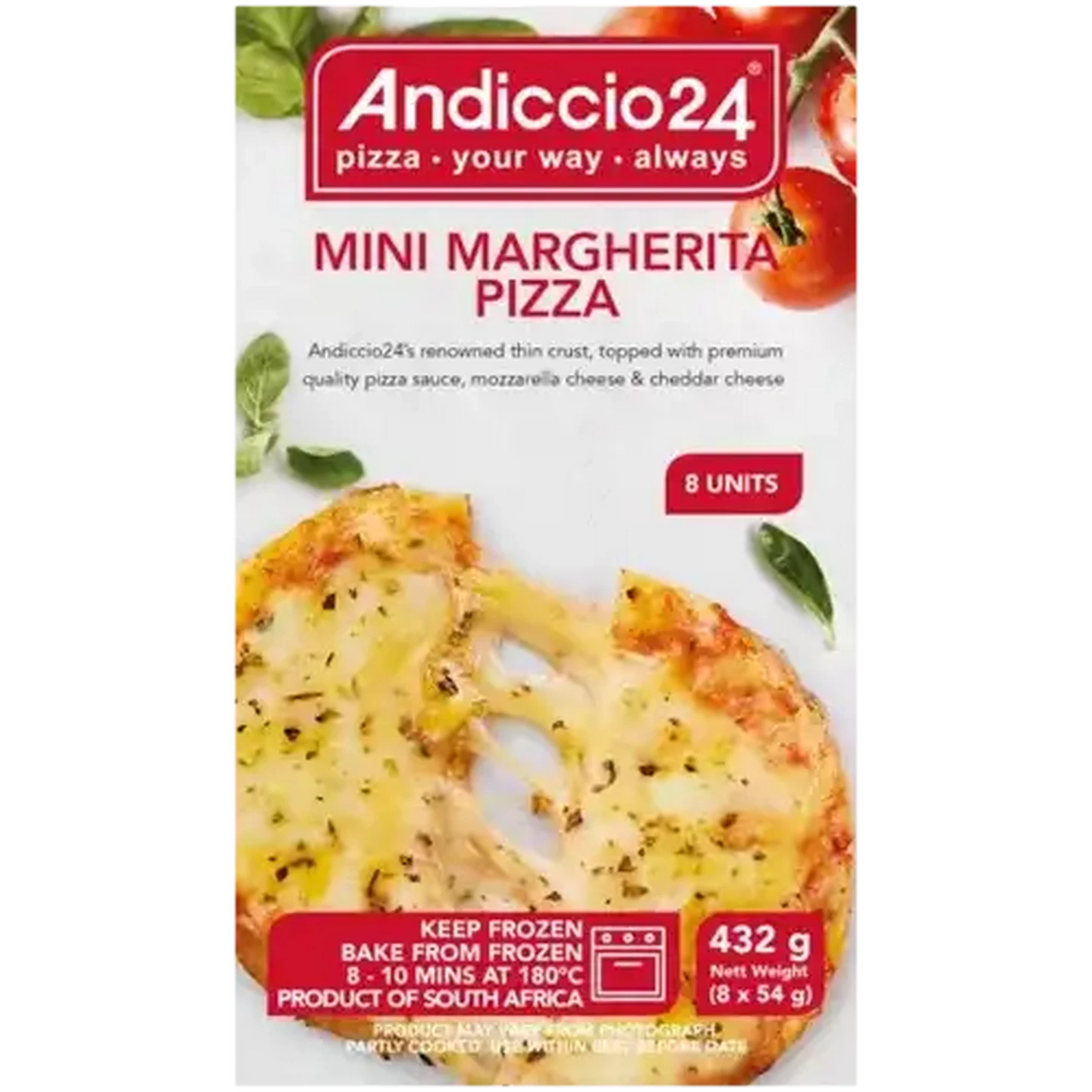 Checkers Sixty60 | Andiccio24 Frozen Mini Margherita Pizza 8 x 54g