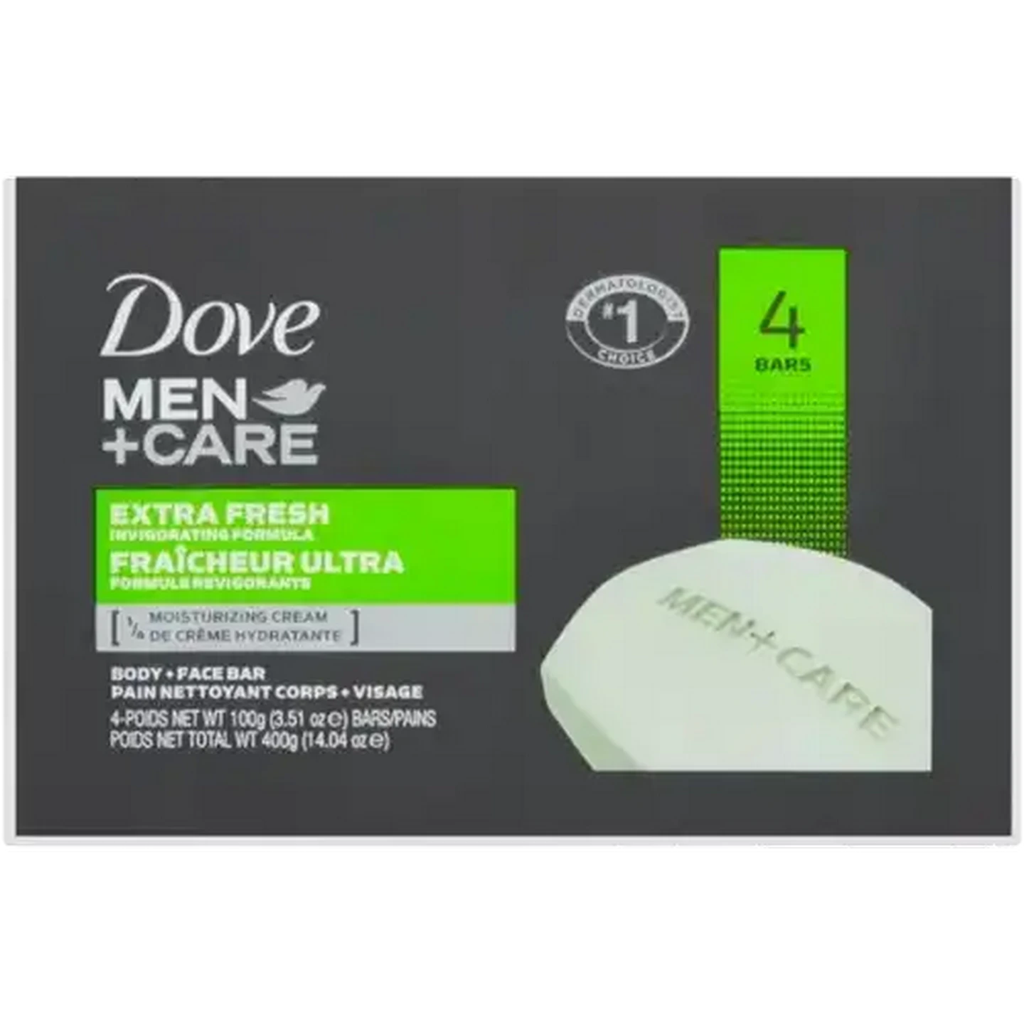 4 Bars Dove Men Care Extra Fresh Moisturizing Cream Body & Face Bar Soap | UK