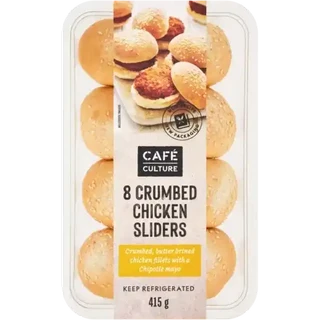 Café Culture Crumbed Chicken Sliders 8 Pack