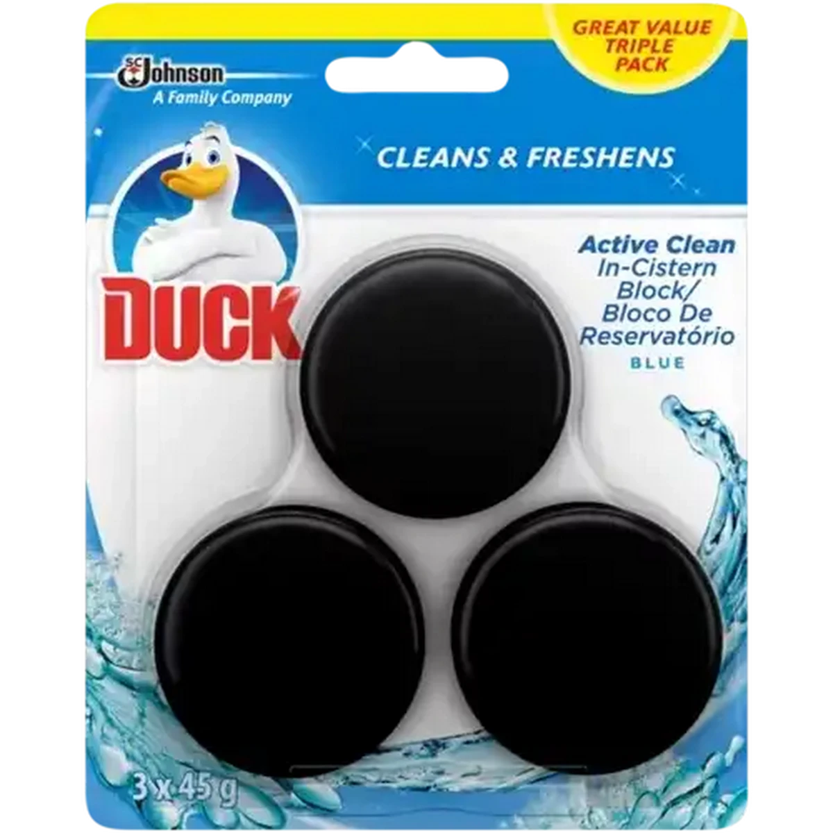 Checkers Sixty60 | Duck Active Clean Blue In-Cistern Block 3 x 45g