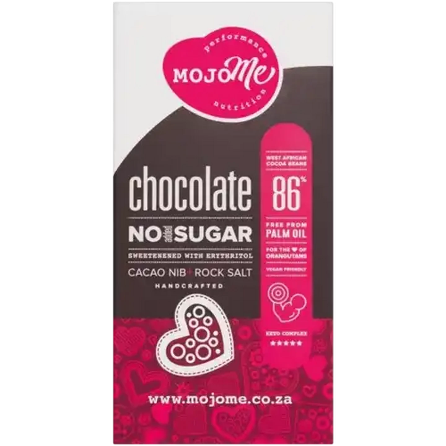 Checkers Sixty60 | MojoMe Cacao Nib & Rock Salt 86% Chocolate Slab 80g