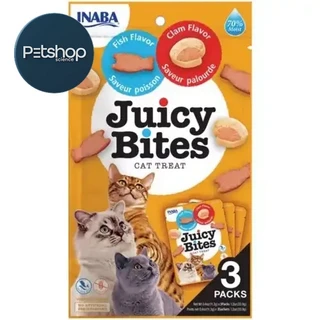 Juicy Bites Fish & Clam Flavour Cat Treats 3 Pack