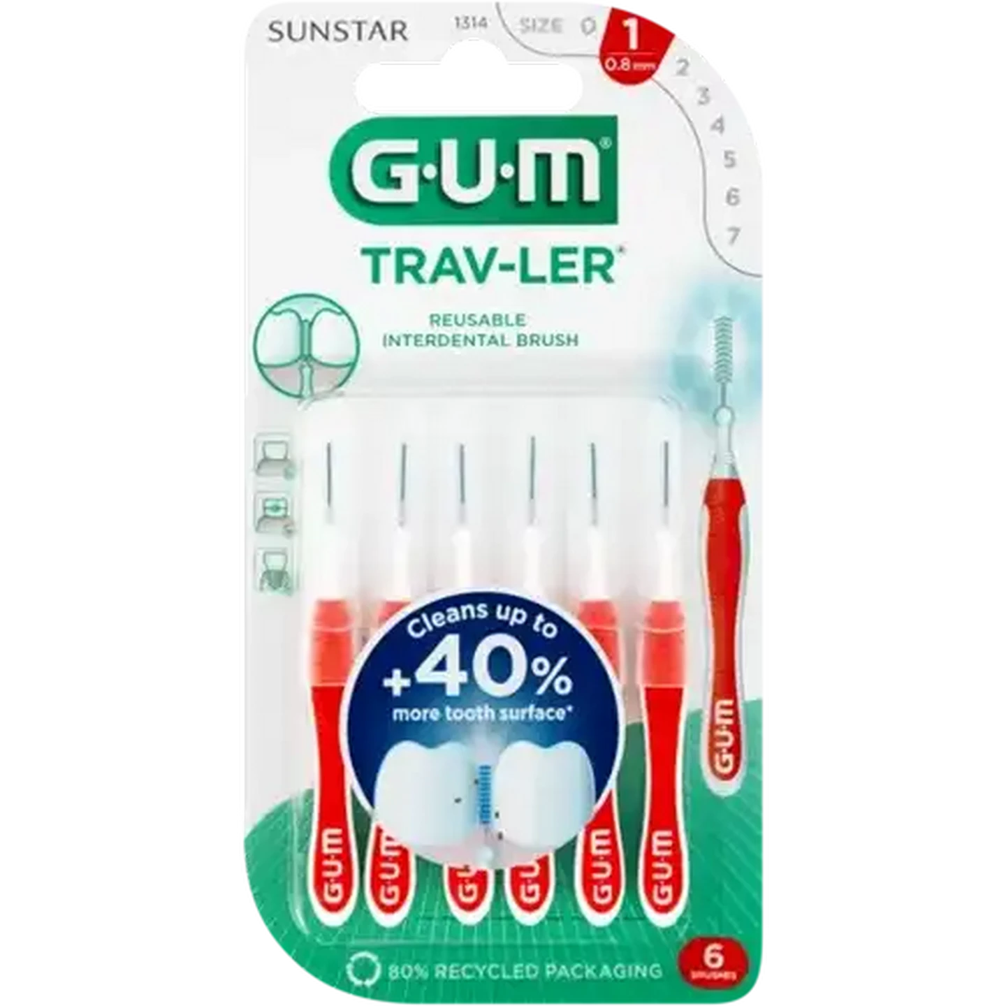 Checkers Sixty60 | GUM Trav-Ler Reusable Interdental Brushes 6 x 0.8mm