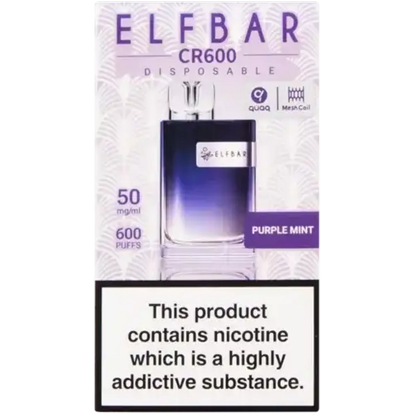 Checkers Sixty60 | ELFBAR CR600 Purple Mint 5% Disposable Vape 2ml  (Non-Refundable. Non-Returnable.)