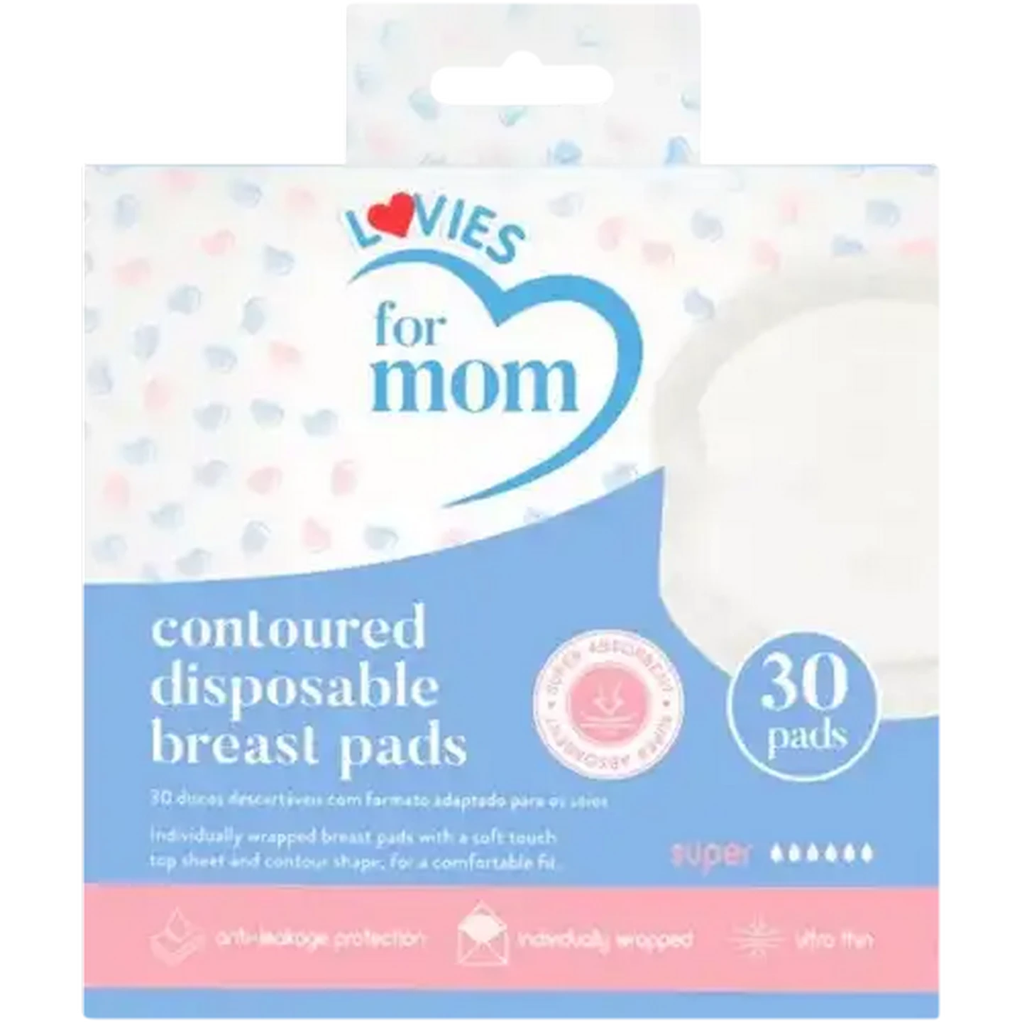 Image of Lovies For Mom Contoured Disposable Breast Pads 30 Pack