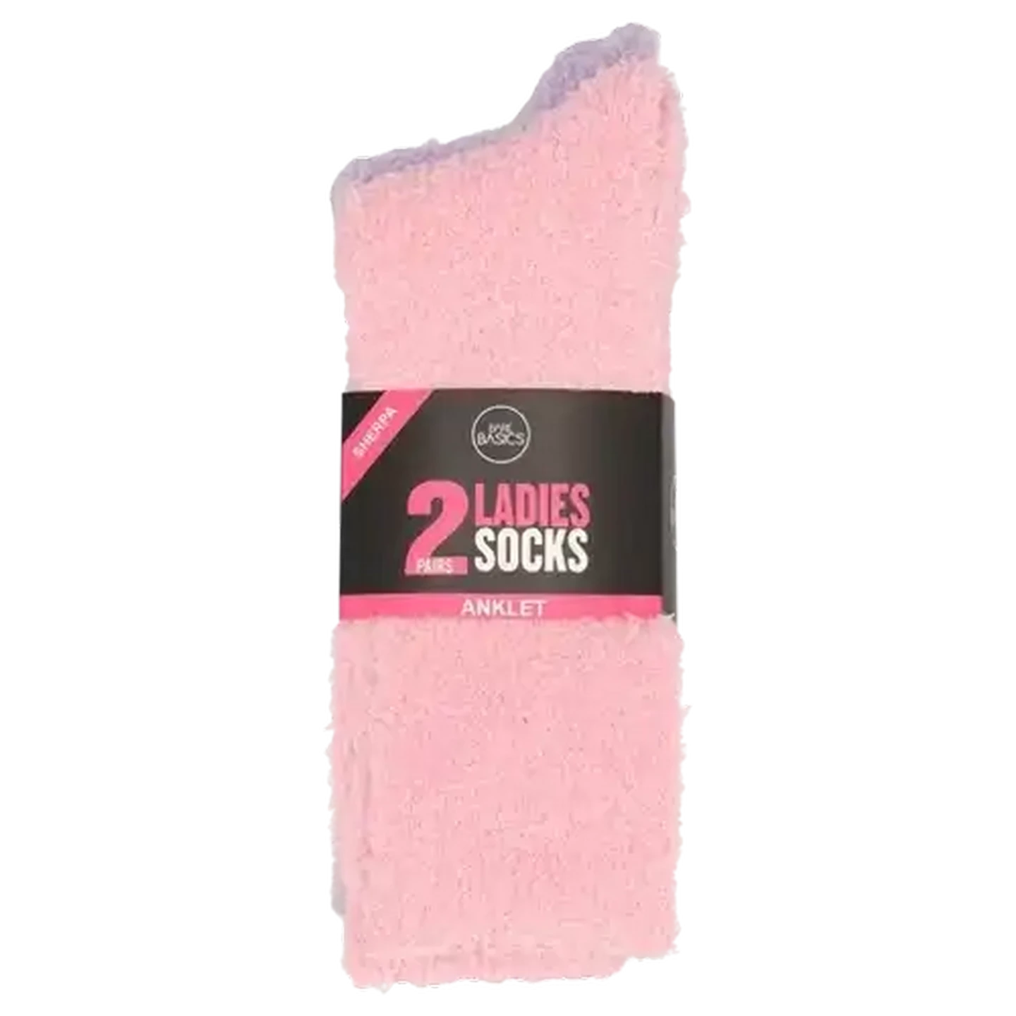 Image of Bare Basics Ladies Sherpa Anklet Socks  Size 4-7 2-Pack