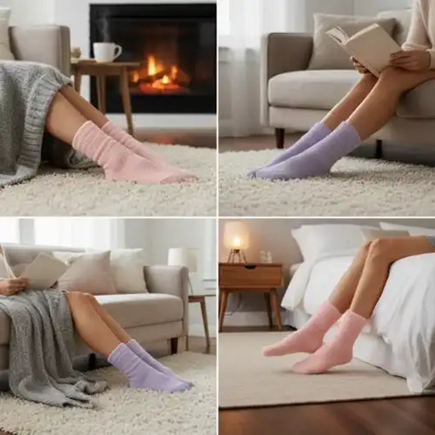 Image of Bare Basics Ladies Sherpa Anklet Socks  Size 4-7 2-Pack