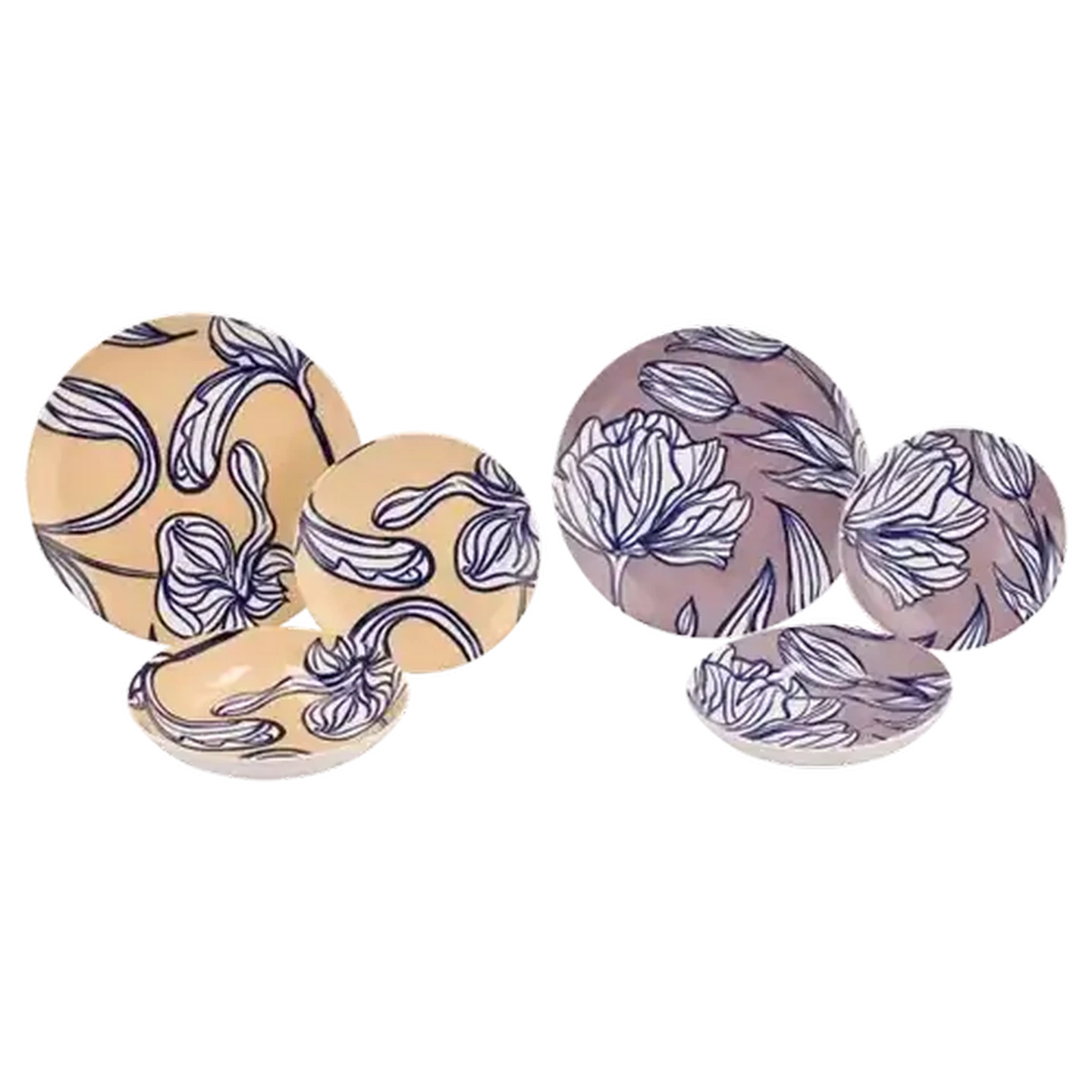 Image of Bloom Porcelain Dinner Set 12-Piece (Colour May Vary)