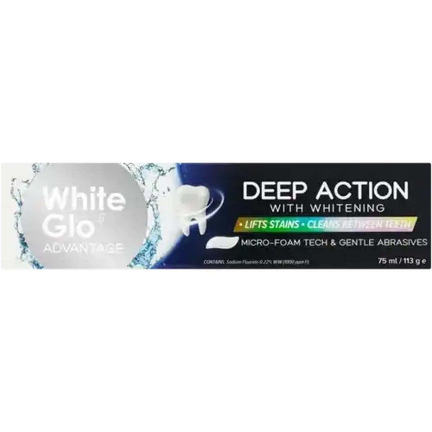 Image of White Glo Advantage Deep Action Whitening Toothpaste 75ml
