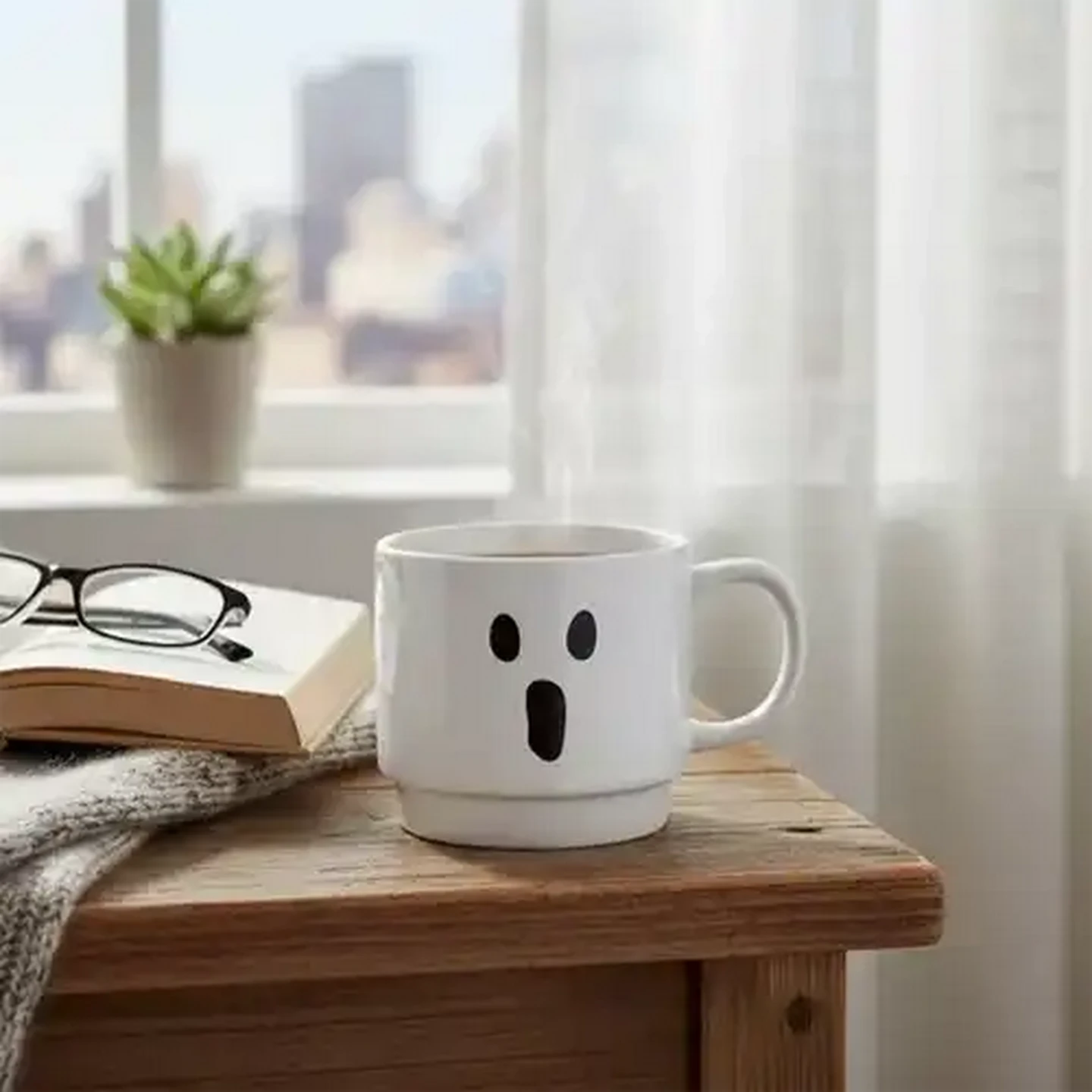 Image of Spooky White Stoneware Coffee Mug 400ml
