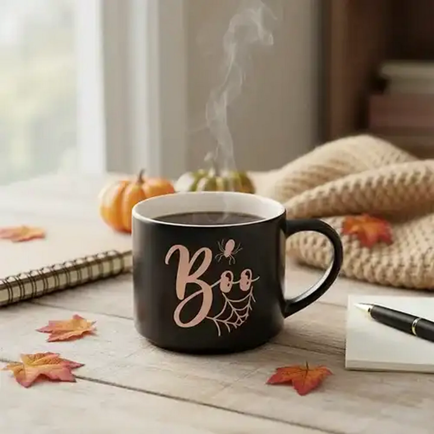 Image of Boo Pink & Black Coffee Mug 470ml