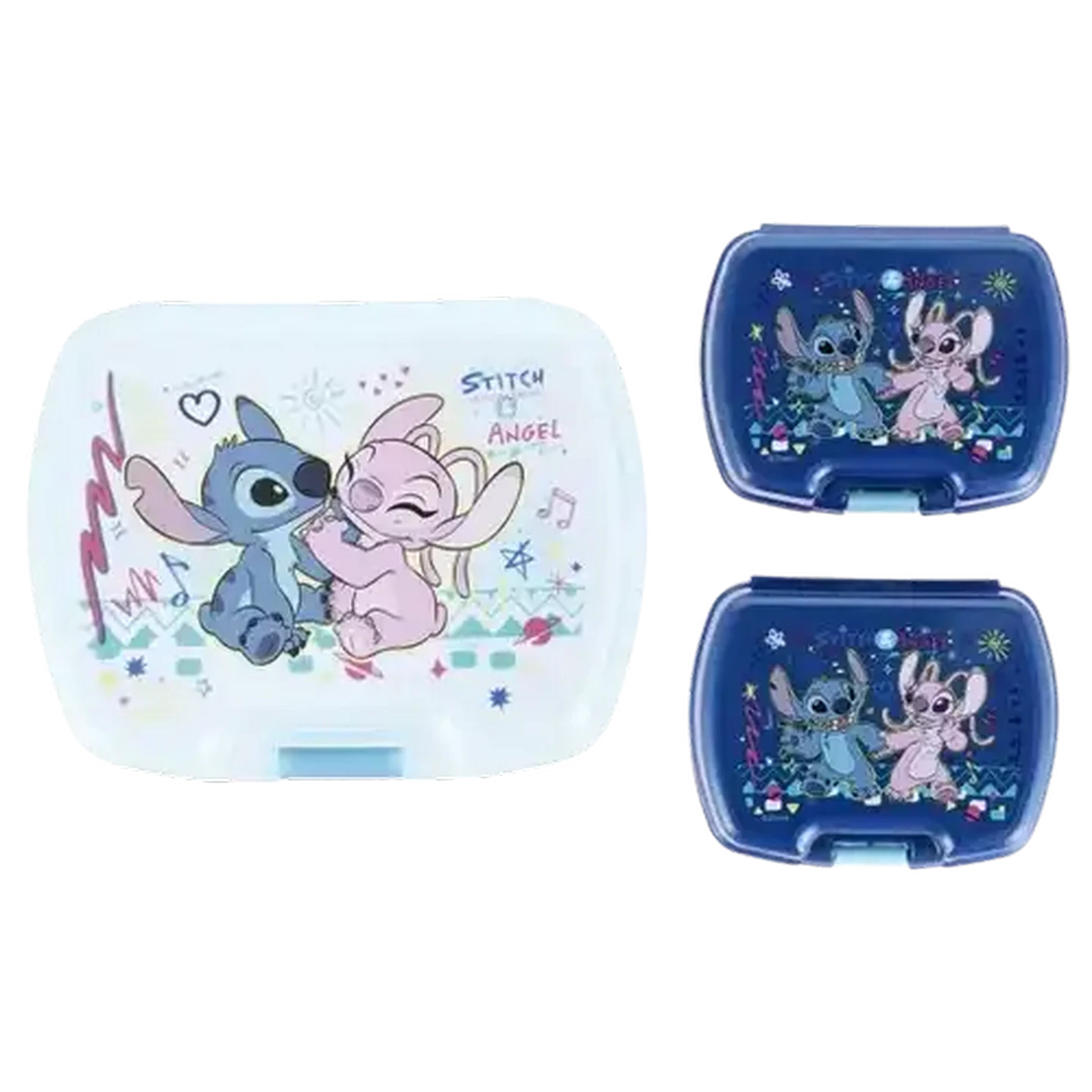 Image of Stitch Premium Multi Drawing Lunch Box 3-Pack