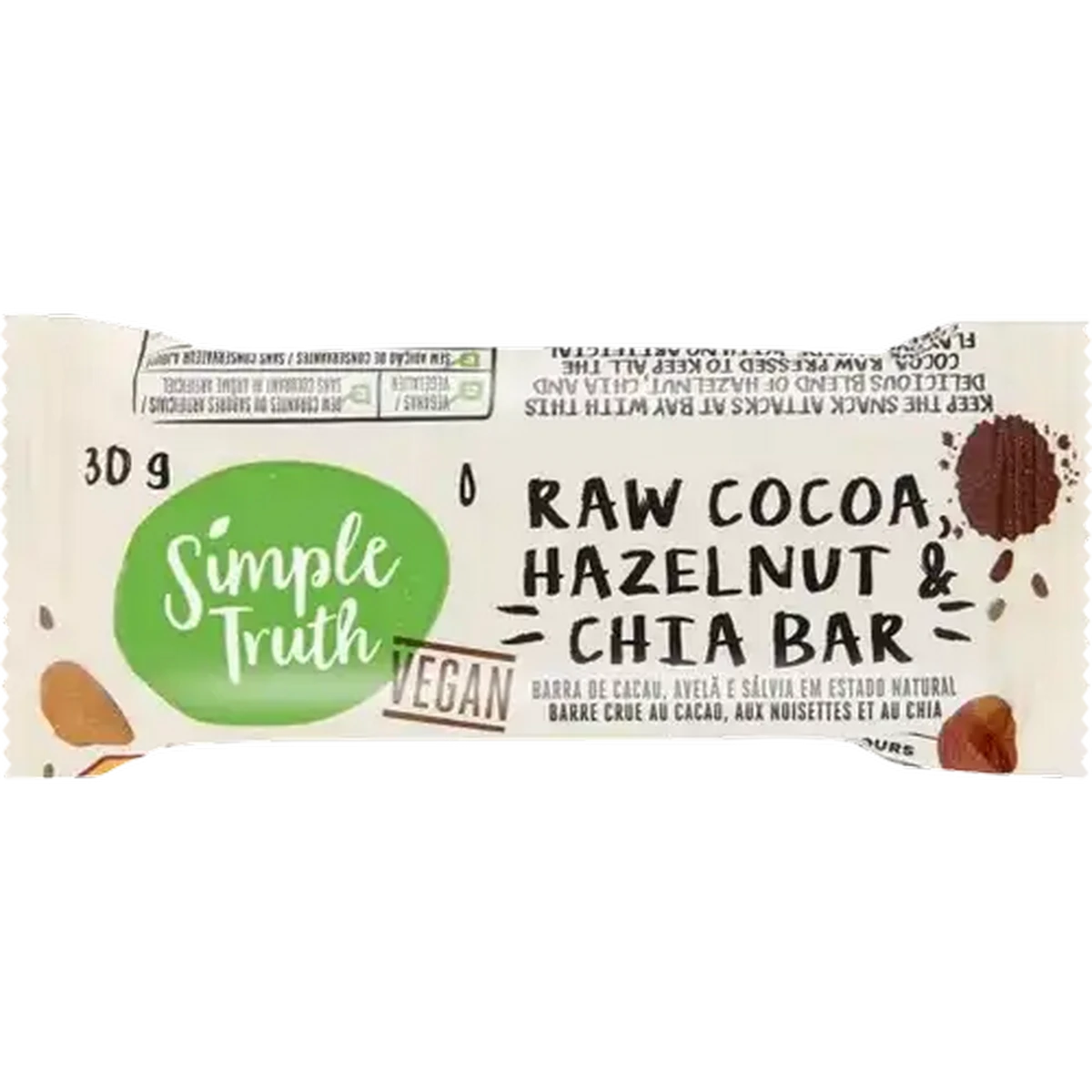 Shoprite ZA | Simple Truth Vegan Raw Cocoa, Hazelnut & Chia Bar 30g
