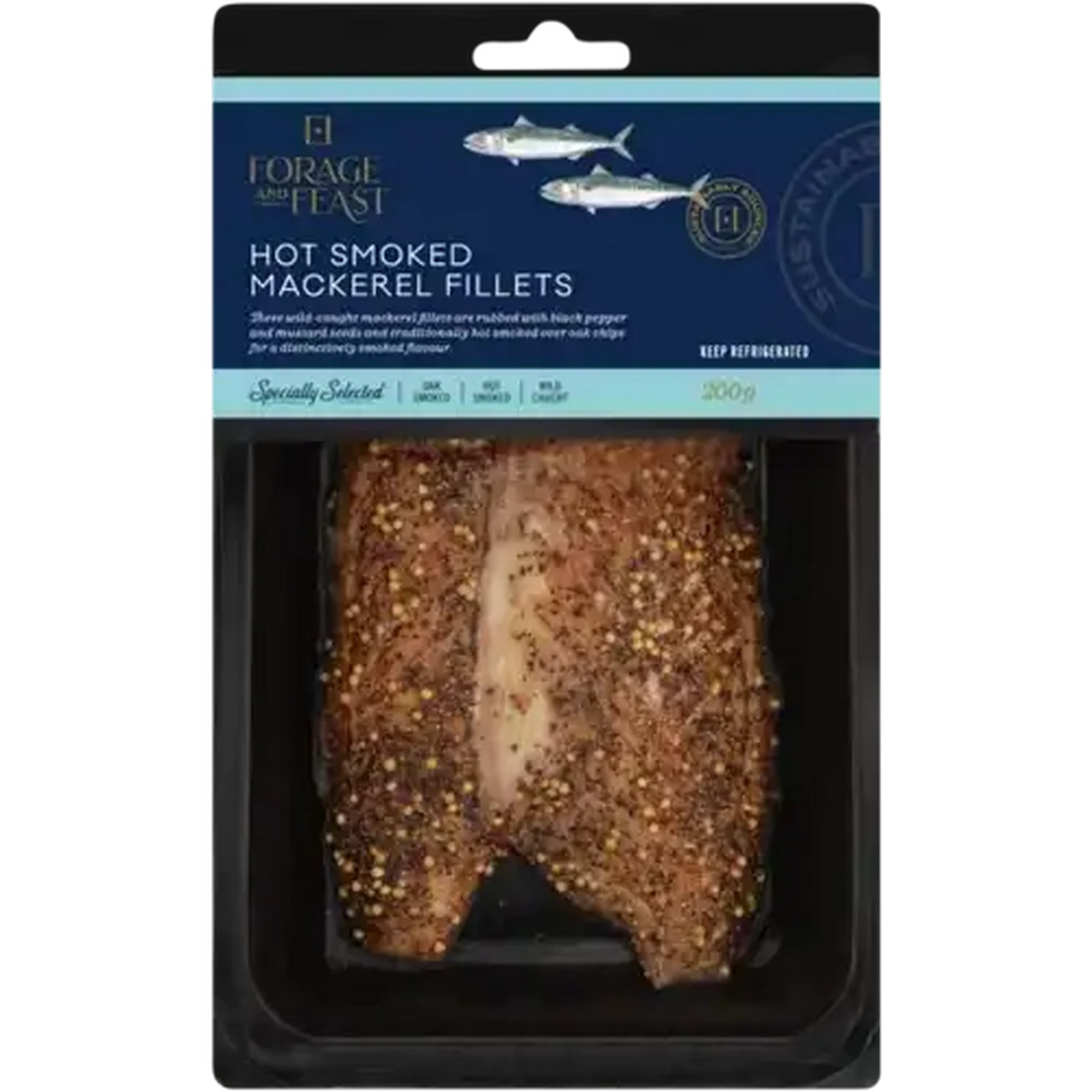 Image of Forage And Feast Hot Smoked Mackerel Fillets 200g