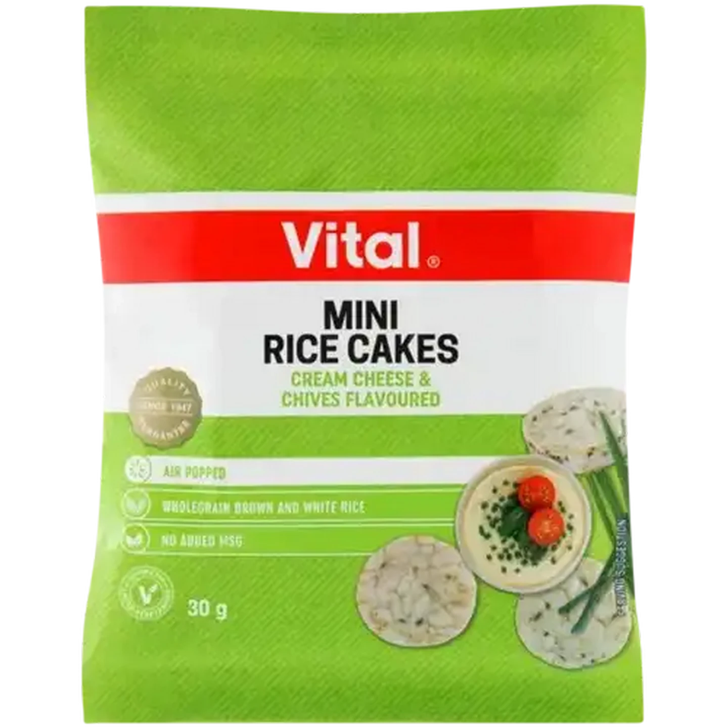 Image of Vital Cream Cheese & Chives Flavoured Mini Rice Cakes Bag 30g