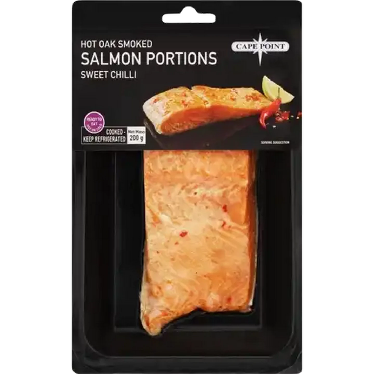 Image of Cape Point Fresh Hot Oak Smoked Sweet Chilli Salmon Portions 200g