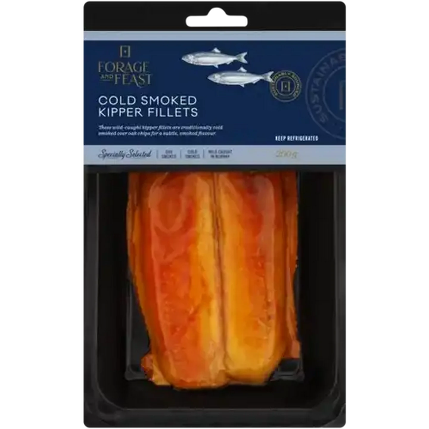Image of Forage And Feast Cold Smoked Kipper Fillets 200g