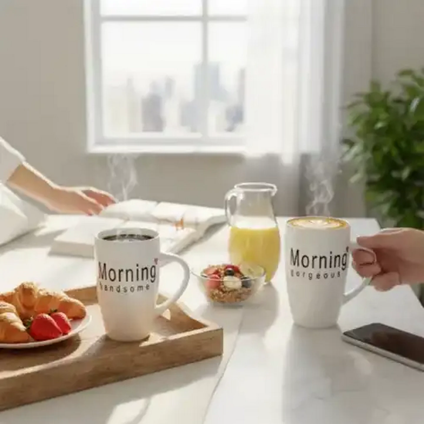 Image of White Good Morning Coffee Mug 384ml (Print May Vary)