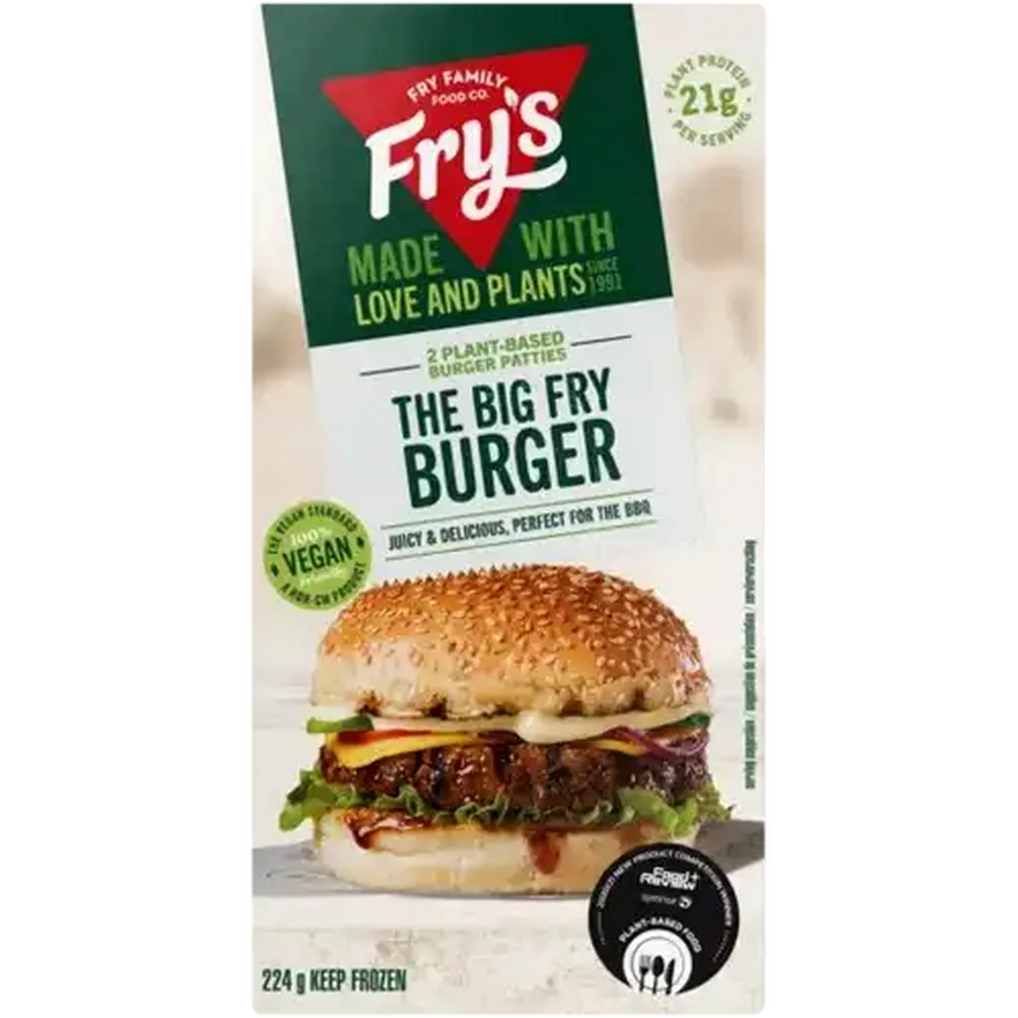 Image of Fry's Frozen The Big Fry Plant-Based Burger Patties 224g