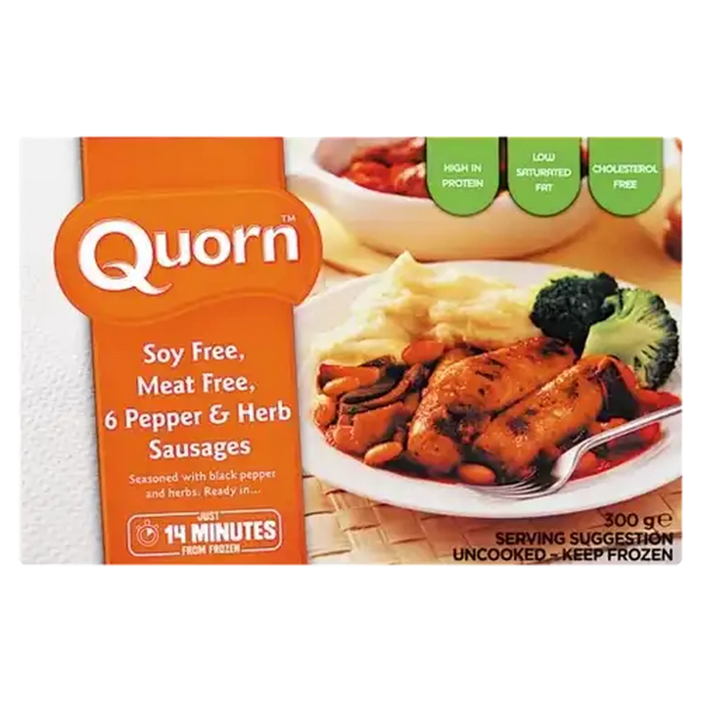 Image of Quorn Frozen Vegetarian Pepper & Herb Sausages 300g