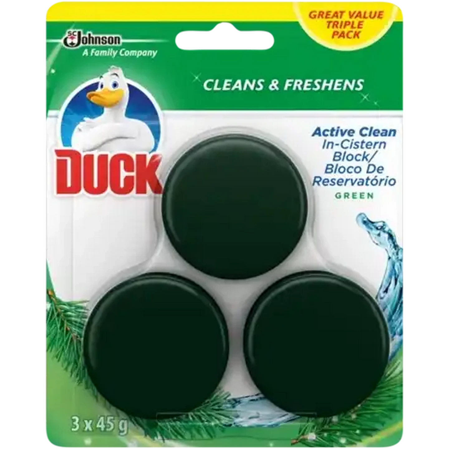 Checkers Sixty60 | Duck Active Clean Green In-Cistern Block 3 x 45g
