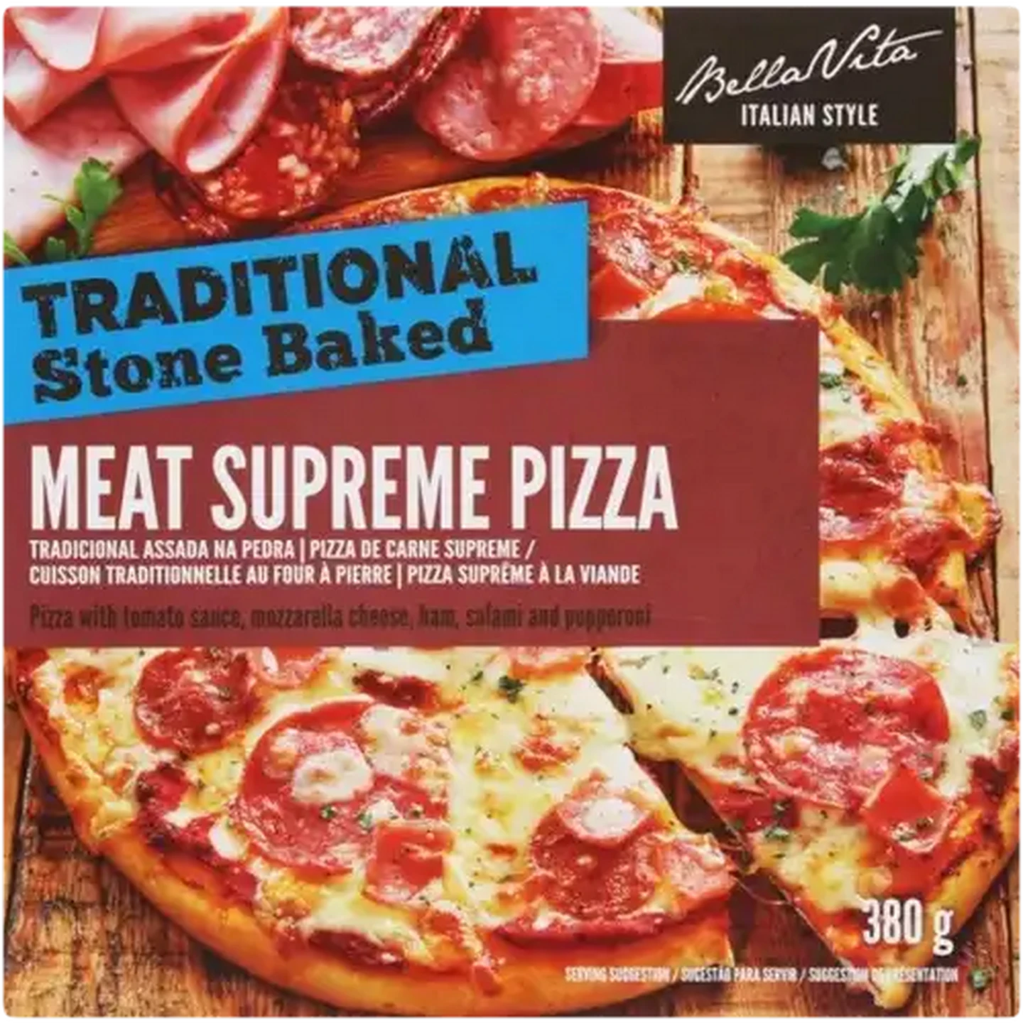 Image of Bella Vita Frozen Italian Style Meat Supreme Pizza 380g