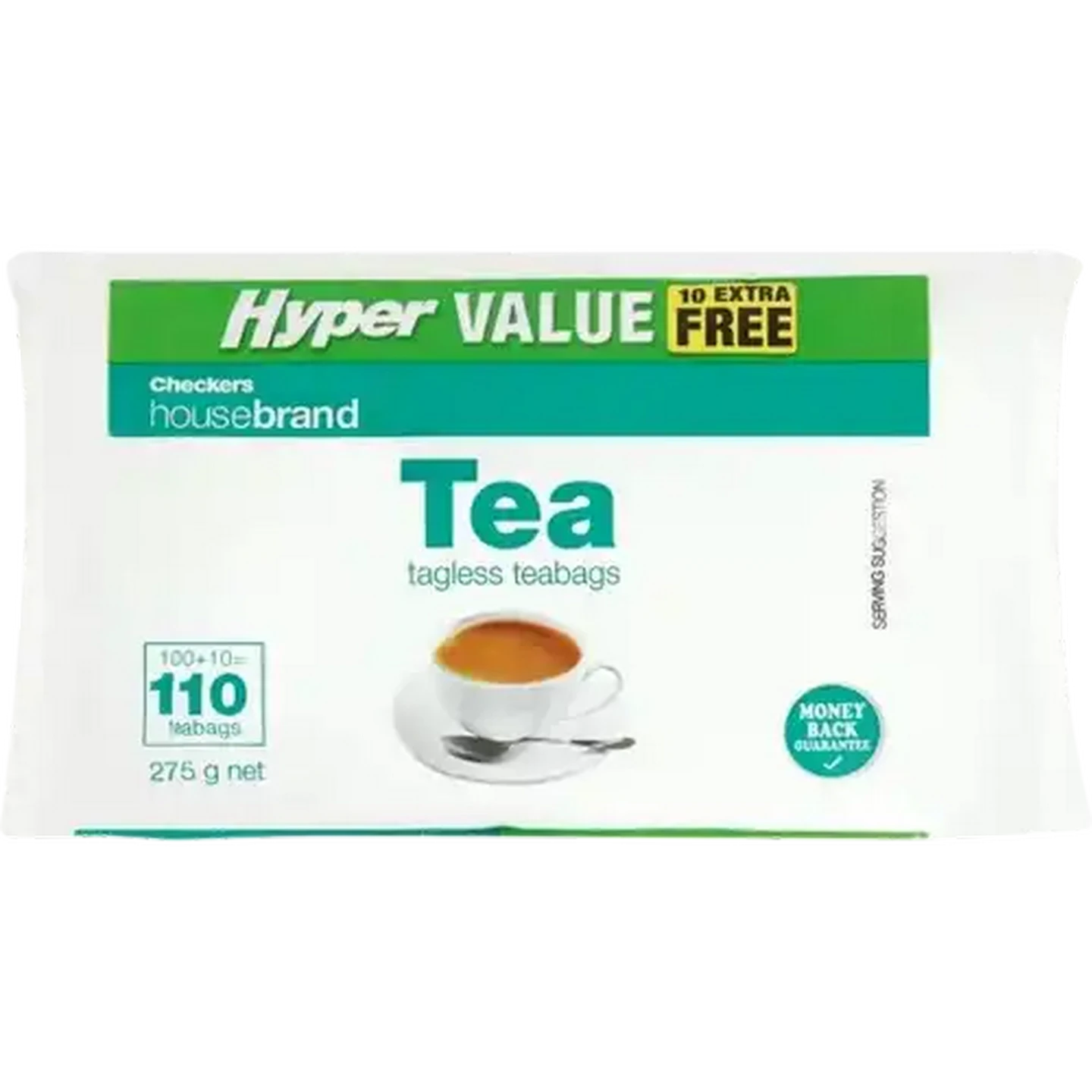 Image of Checkers Housebrand Tagless Black Teabags 110 Pack